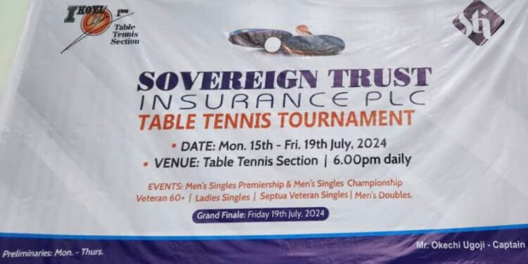 Sovereign Trust Insurance Plc Set To Host Annual Eponymous Ikoyi Club 1938 Table Tennis Tournament, July 15 – 19.